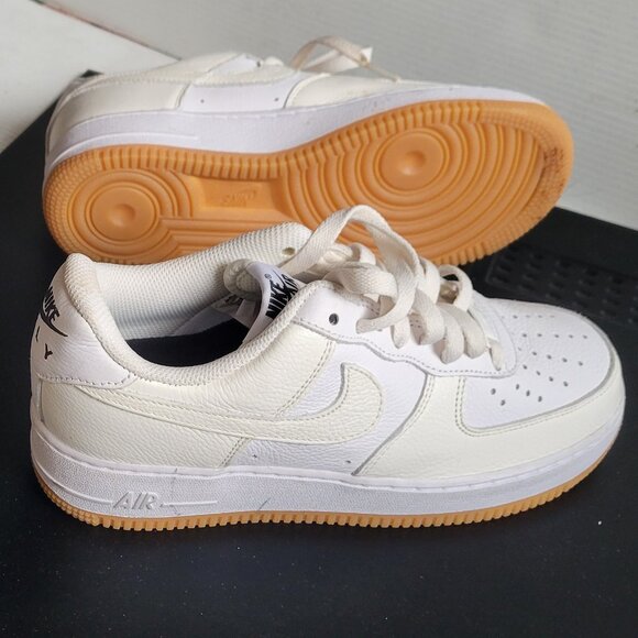 Nike By You Air Force 1 Low DN4165-991 Women's Sz 7.5 White Leather Sneaker Shoe - Picture 1 of 11